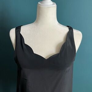 Vintage Impressions of California Scallop Neck Black Camisole Top S